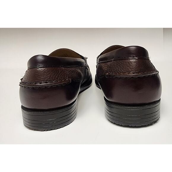 Chaps Men's Brown Leather Loafers tassels Dress Shoes size 12M - Picture 7 of 12